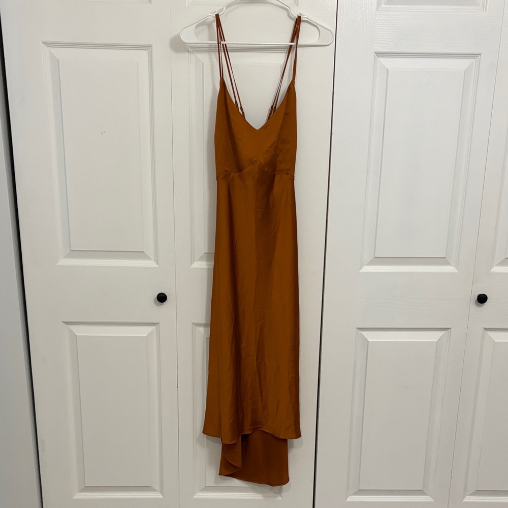 Abercrombie & Fitch High Low Dress in Rust